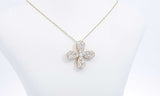 18k Yellow Gold Diamond Floral Pendant With 15 Inch Chain Ebsoxdu 144020005581