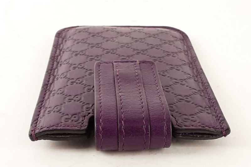 Gucci 240188 Purple Monogram Calfskin Leather Card Wallet Mslecsa 144010011093