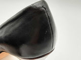 Saks Fifth Avenue Selena Black Leather Heels Size 8.5 Dolxzde 144020002659