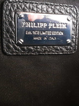 Philipp Plein Black Leather Saba Iconic Plein Backpack MSLXXZSA 144010010029
