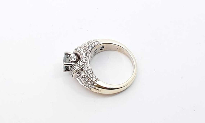 14k Yellow Gold Blue Diamond Ring Size 5, 5.5 Ggrams Eblxxzdu 144030004986