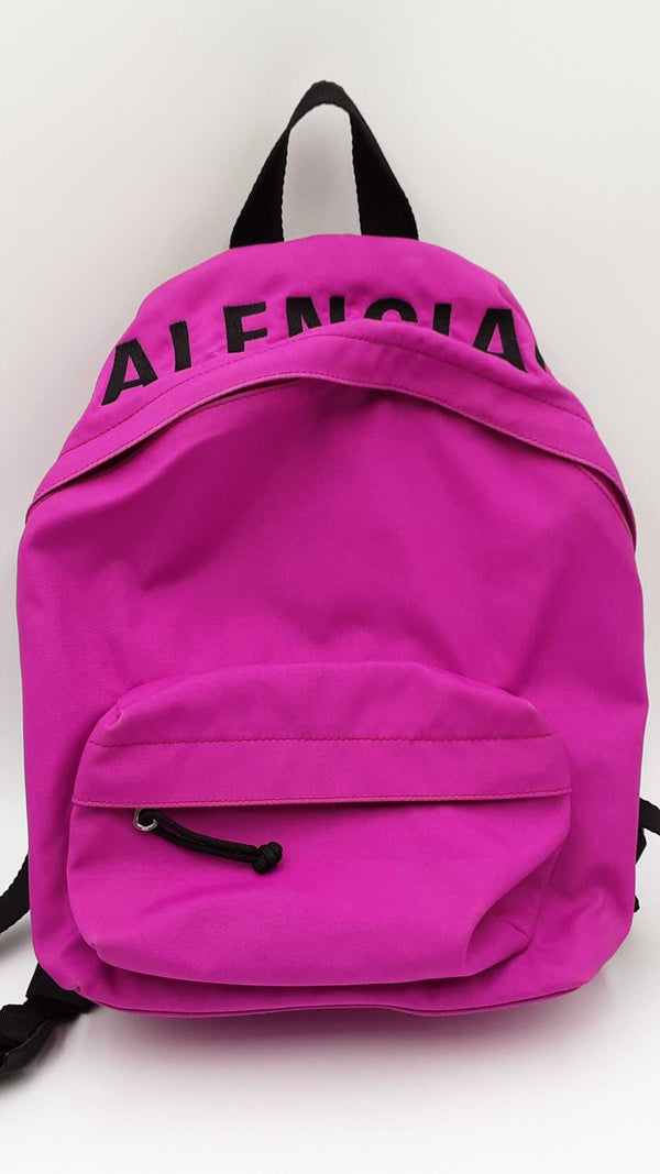 Balenciaga Fushcia Sport Nylon Embroidered S Wheel Backpack Eborxdu 144030003182