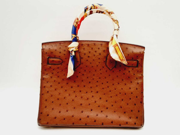 Hermes Birkin 30 Brown Ostrich Leather Palladium Handbag Doowrxzde 144020005195