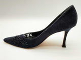 Manolo Blahnik Laser Cut Navy Blue Suede Heels Size Us 9.5 Dolrxde 144020002672