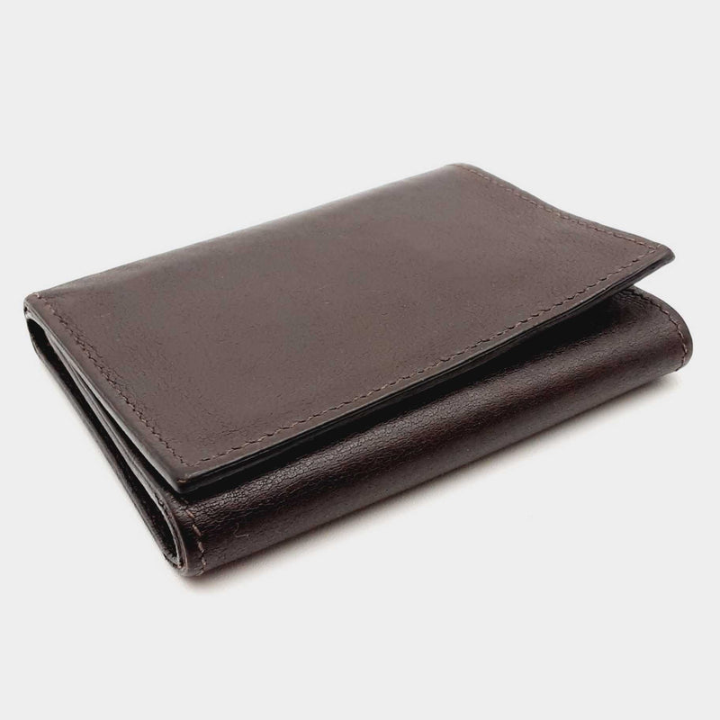 Hermes AM003UH Brown Calfskin Leather TriFold Wallet CBOORSA 144010014550