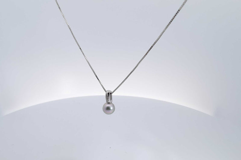 Tiffany & Co. Necklace Pearl With Diamonds 18K WG (OOR) 144010001881 RP