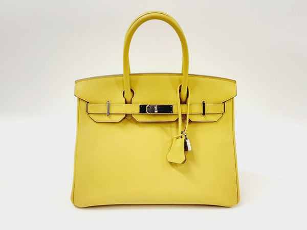 Hermes Birkin 30cm Yellow Epsom Palladium Handbag Dolrrzxde 144010007217