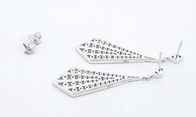 18k White Gold Diamond Geometric Dangle Earrings Ebocxzdu 144020005543