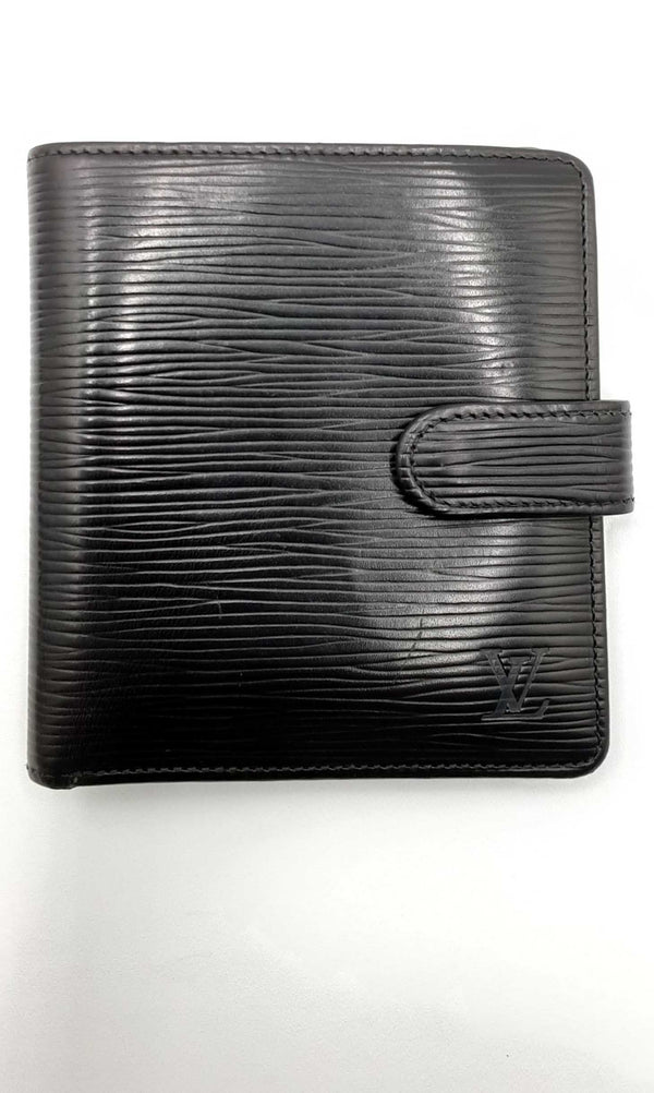 Louis Vuitton Epi Porte- Billets Black Textured Leather Compact Wallet Eblxzdu 144030003788