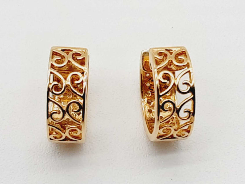 14K Yellow Gold 0.5 CTW Diamond Clasp Hoop Earrings (WWS) 144020000147 DO/DE
