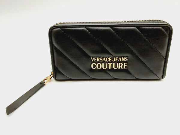 Versace Jeans Couture Logo Black Leather Range A Thelma Soft Sketch Zippy Wallet DOLCRDE 144010010607