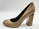 Tory Burch Taupe Gray Leather Pump Heels Size 8 Doorde 144020001914