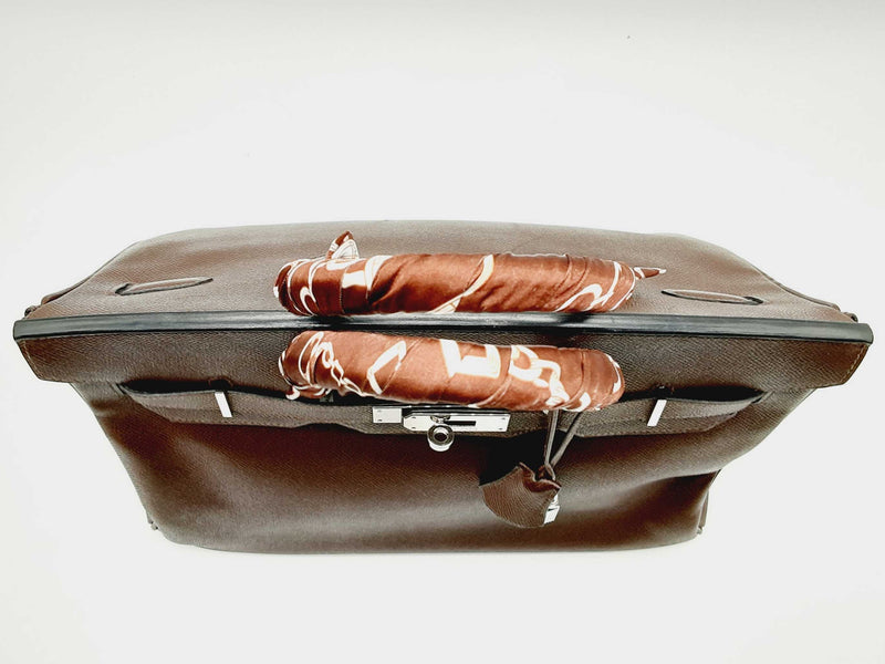 Hermes Birkin 35 Togo Chocolate Brown Palladium Bag Bag
