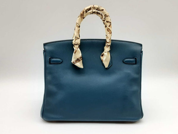 Hermes Birkin 25 Blue Colvert Swift Leather Gold Handbag Dolirzxde 144010018714