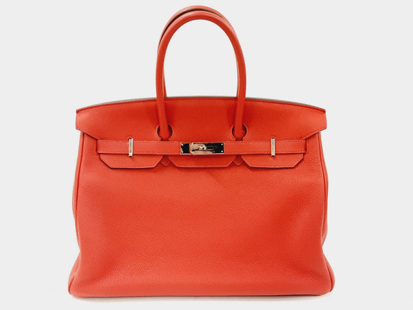 Hermes Birkin 35cm Red Togo Leather Palladium Handbag Doeexzde 144020000871