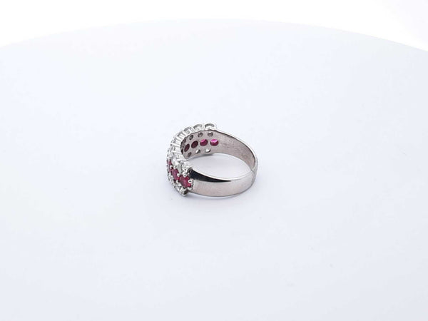 18k White Gold Ruby Diamond Anniversary Ring Size 7 Lhllxzde 144020002175