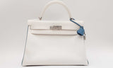 Hermes White Kelly 35 Handbag (ERZX) 144030000824 KS/DU