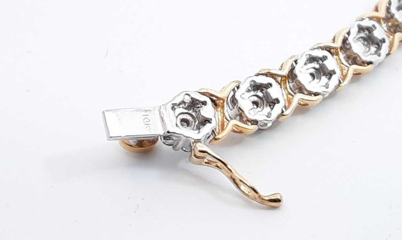 10k Yellow Gold Diamond Tennis Bracelet 7 Inch 15.2 Grams Ebsxzdu 144010017568