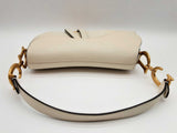 Christian Dior Saddle White Grained Calfskin Gold Hardware Shoulder Bag Dooxzxde 144020011238