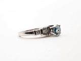 14k White Gold 4.4g Blue Diamond Solitaire Ring Size 6 Lhlxzxde 144020005461