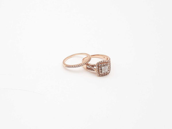 14k Rose Gold Diamond Wedding Set Size 8 7.9g 2.32ct Nwpxzde 144010026181