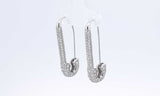 18k White Gold Diamond Safety Pin Earrings Ebolxzdu 144020000669