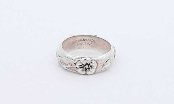 Tiffany & Co. Sterling Silver Nature Rose Ring Size 5.5 Eborsa 144010002343