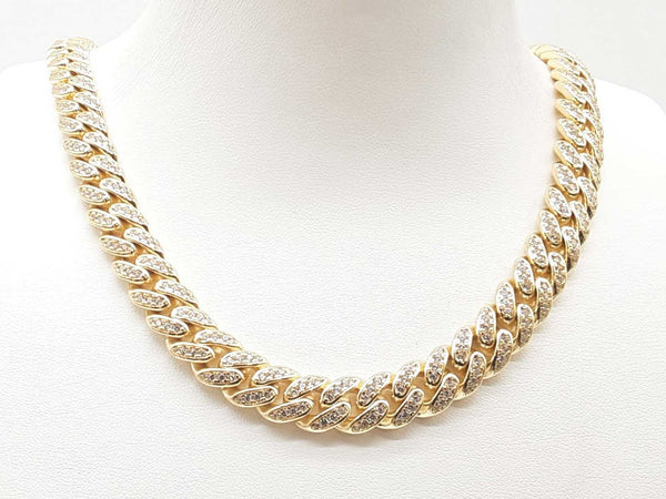 Gold Plated Silver Cuban Link Chain 124.3 Grams 24 Inch Lhwxzde 144020014482