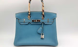 Hermes Blue Jean Birkin 30CM Handbag  (LLZXZ) 144010020907 KS/DU