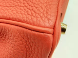 Hermes Birkin 25cm Red Orange Capucines Clemence Gold Hardware Handbag Dooxzxzde 144010024783