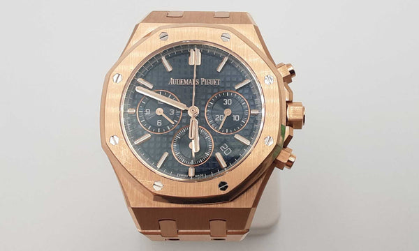 Audemars Piguet 41 Royal Oak 18k Rose Gold Black Dial Watch 144010022066