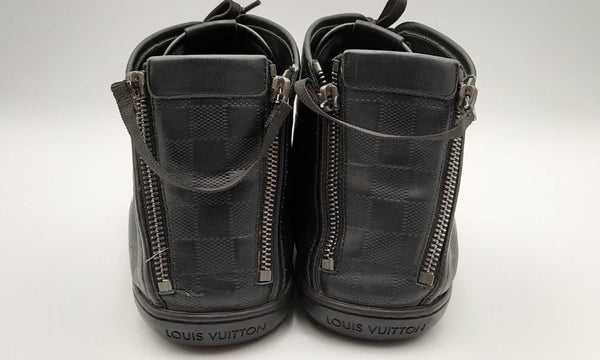 Louis Vuitton Black Leather Damier Infini High Top Sneakers Eblxzsa 144010000541