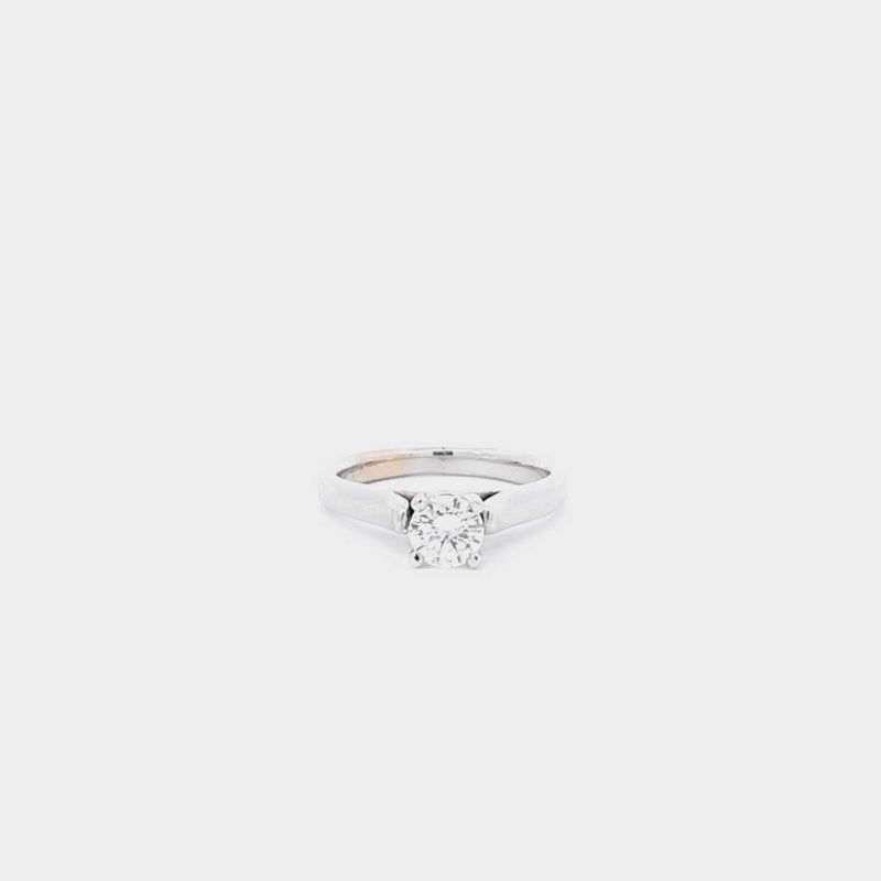 18K White Gold .52 Carat Diamond Solitaire Ring Size 7 PSIRXDU 144030000082