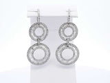 18K White Gold Double Circle Diamond Drop Earrings (RLXZ) 144020000624 DO/DE