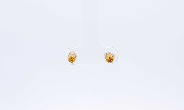 14k Yellow Gold Lab Grown Yellow Diamond Stud Earrings Ebeedu 144020004840