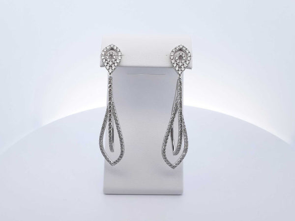 18k White Gold 16.6g 4.24ctw Diamond Teardrop Earrings Lhwrrxde 144020000597