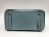 Hermes Birkin 25cm Blue Ciel Clemence Palladium Hardware Handbag Dolerxzde 144020011422