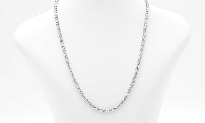 14k White Gold Lab Grown Diamond Tennis Necklace 17 Inch Ebocrxdu 144030007662