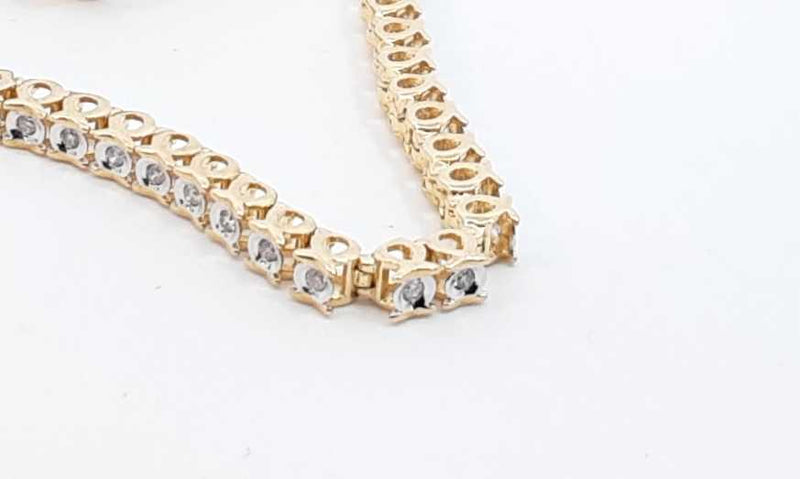 10k Yellow Gold Diamond Tennis Bracelet 7 Inch, 9 Grams Eblcrdu 144010013778