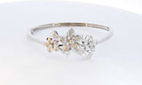 14k White Gold Bangle Bracelet Flower And Diamonds Mswzxsa 144010028610