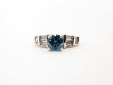 14k White Gold 4.4g Blue Diamond Solitaire Ring Size 6 Lhlxzxde 144020005461