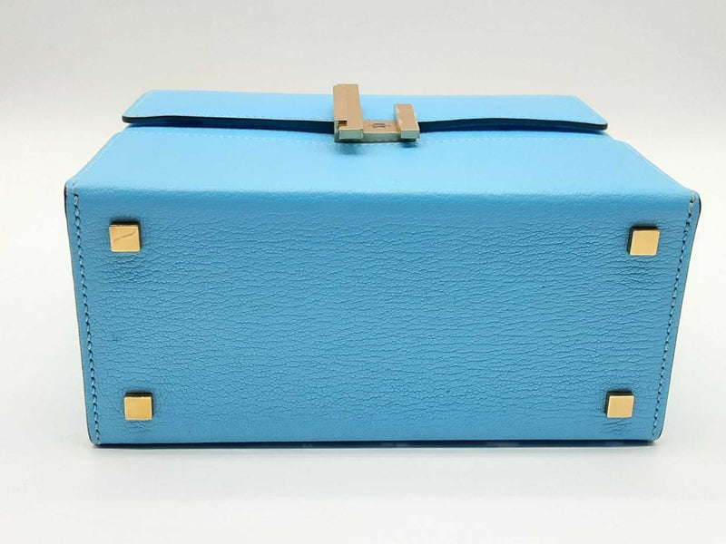 Hermes Cinhetic Boxy Blue Chevre Mysore Gold Crossbody Bag Dowxzxde 144020001582