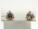 Judith Ritka 0.925 Sterling Silver Rose Gold Coated 5.0g Cubic Zirconium Stud Earrings Doixde 144020012781.