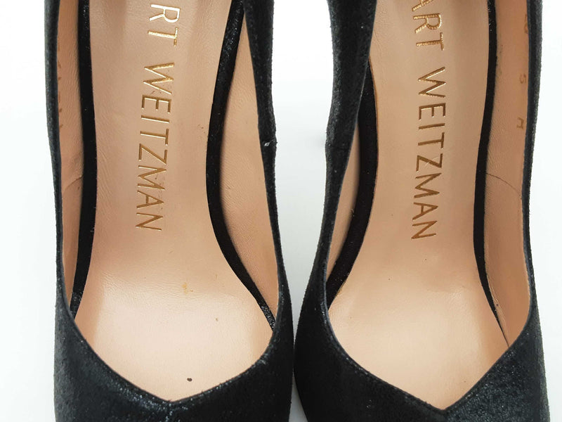 Stuart Weitzman Anny 105 Black Lame Velvet Size US 5 DOIXDE 144020004353