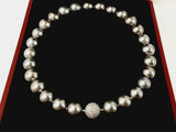 Cartier Tahitian Grey Pearl Necklace With Platinum And Diamond Screw Clasp (PRXZX) 144020003681 DO