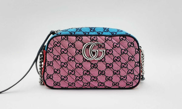 Gucci GG Marmont Multicolour Small Shoulder Bag in Pink