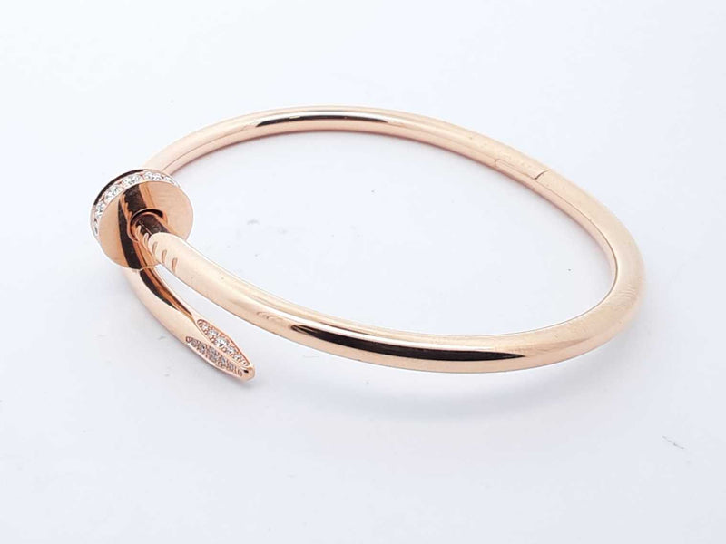 Cartier 18k Rose Gold 32g 1.04ctw Diamond Juste Un Clou Bracelet Size 17 Lhczxzde 144020009166