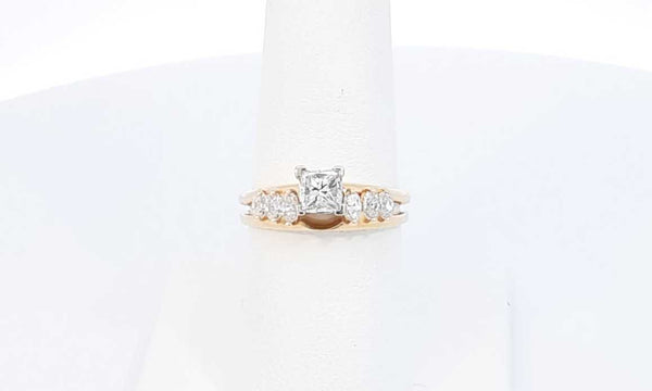 14k Yellow Gold Diamond Engagement Ring Set Size 7.5 Ebixzdu 144010007987