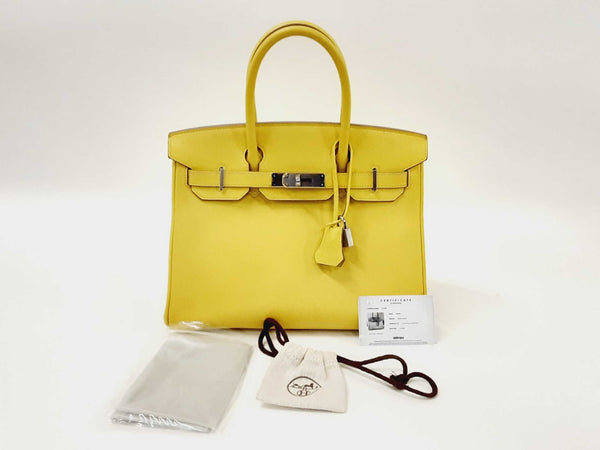Hermes Birkin 30cm Yellow Epsom Palladium Handbag Dolrrzxde 144010007217