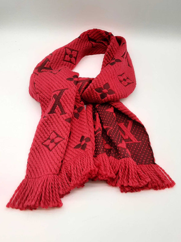 Louis Vuitton Red Monogram Reversible Wool Scarf Dowspde 144010028075